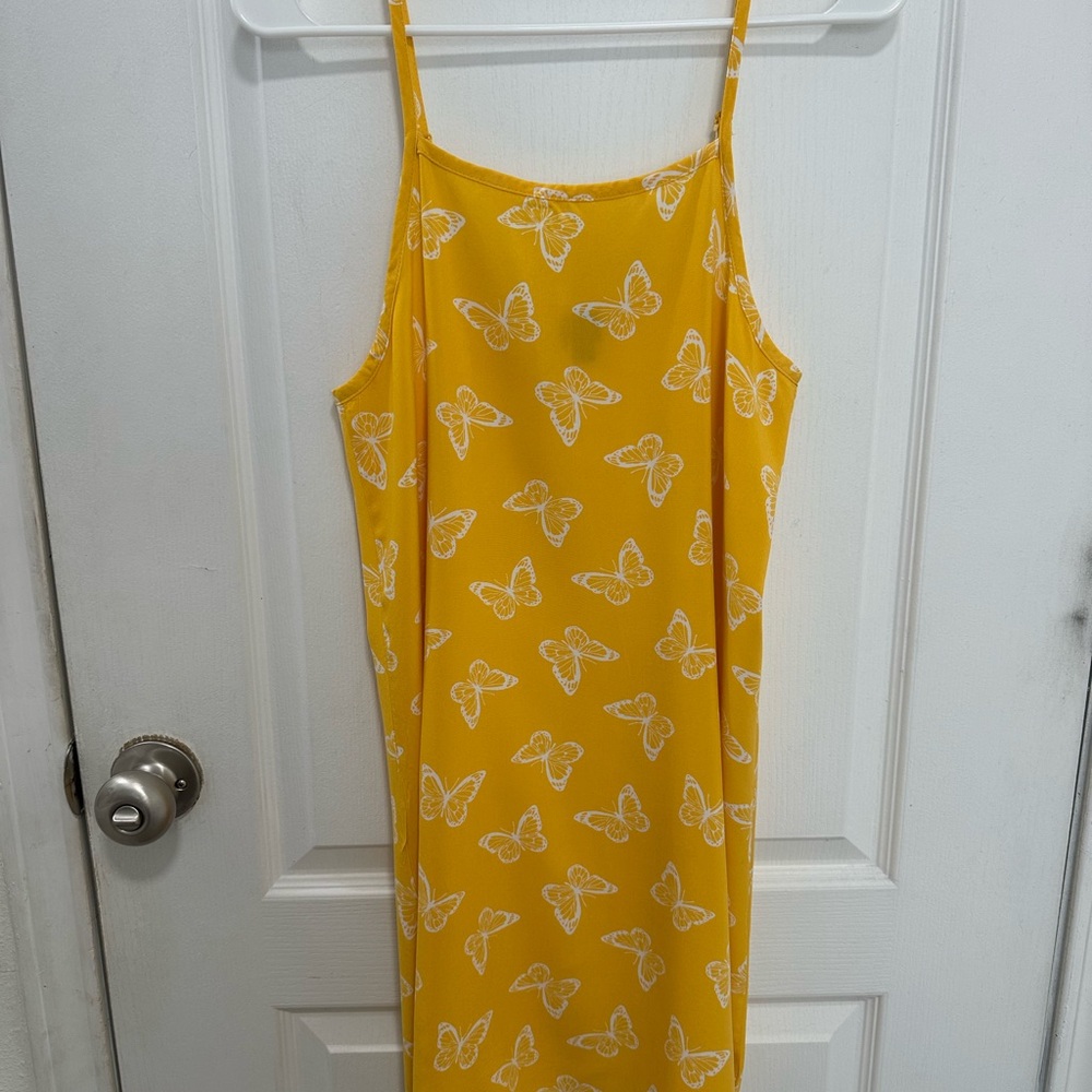 Art Class Yellow Butterfly Slip Dress